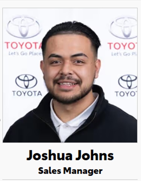 Screenshot of the DCH Wappingers Falls Toyota staff page listing Joshua Johns as Sales Manager